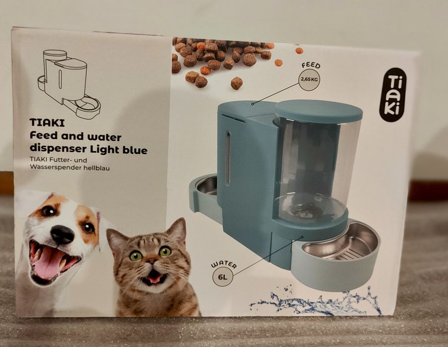 Dispensador de comida e água para cão ou gato