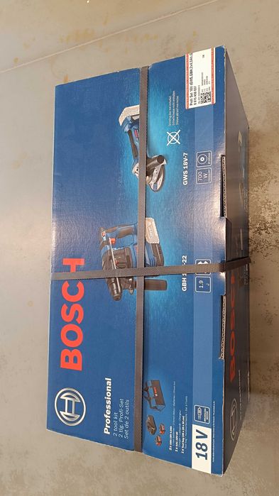 Młotowiertarka Bosch GBH 18V-22 szlifierka GWS 18V-7,aku,zestaw,torba