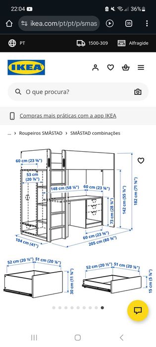 Cama boliche com secretaria e armario