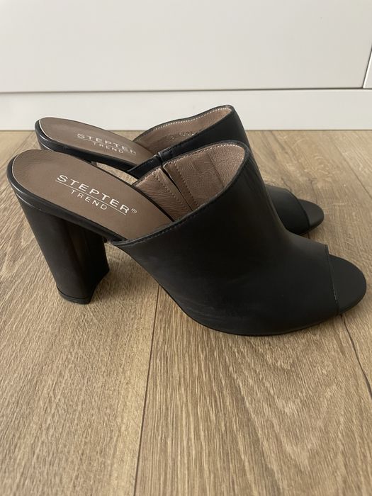 Жіночі шкіряні мюлі Stepter Trend, чорні, розмір 38 (маломірять на 37)