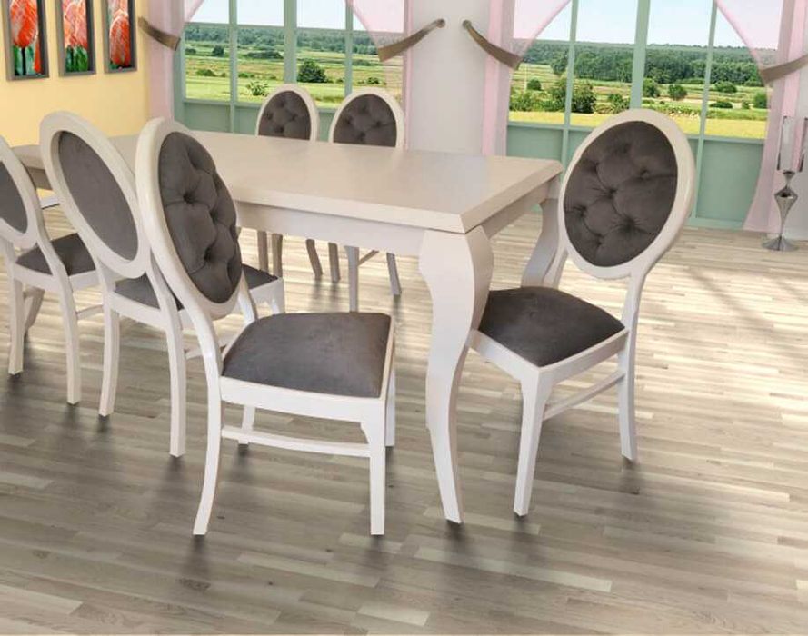 Stół Leonardo Glamour i krzesła OVAL Pik. , rożne kolory , PRODUCENT