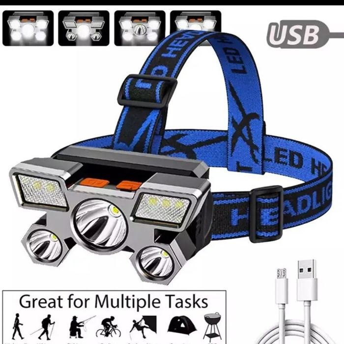 Фонарик налобний акамуляторний