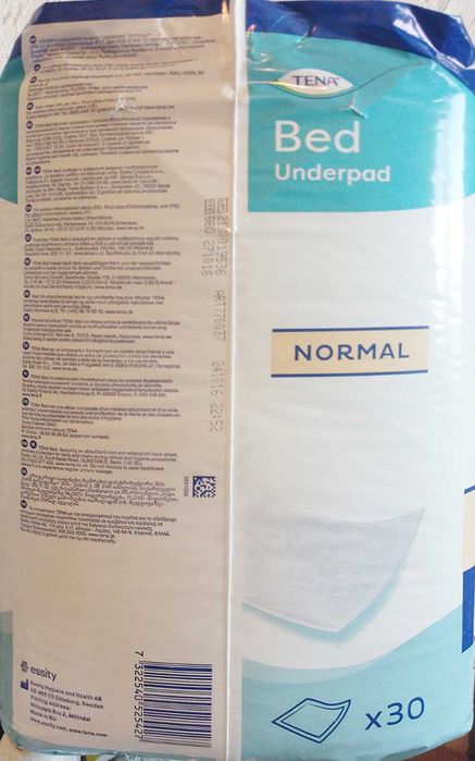 Одноразові пелюшки Tena Bed Underpad Normal поглинаючі, 60 х 60, 30 шт