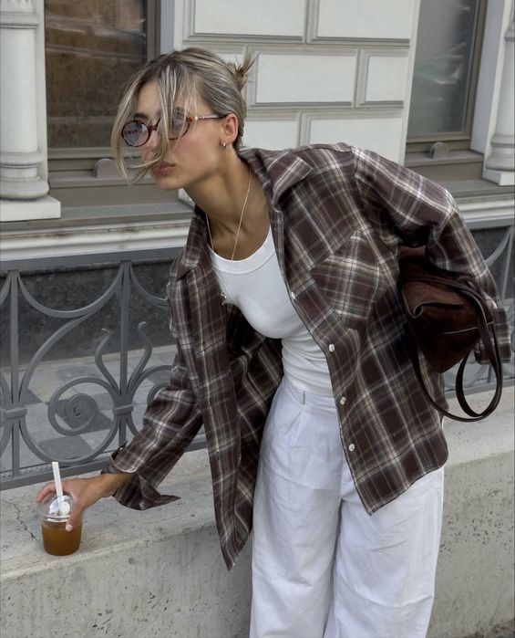 Сорочка в клітинку шоколад