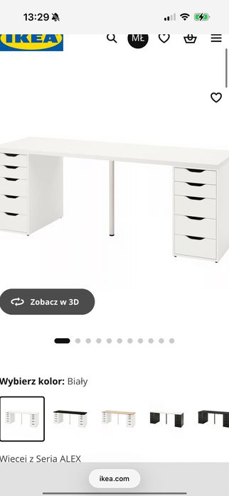 Oddam za darmo biurko białe podwójne ikea , krzesła obrotowe