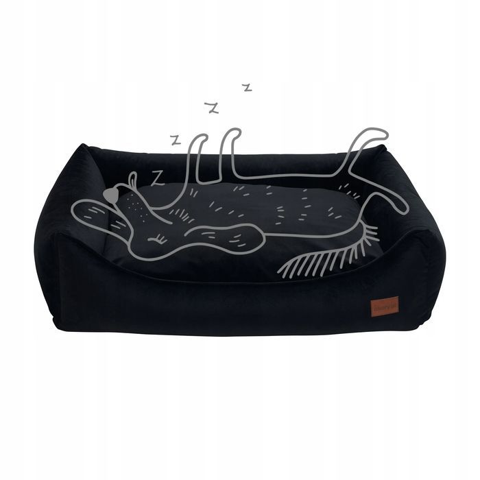 sofa posłanie dla dużego psa pitbull amstaff 120x95x22 cm xl czarna