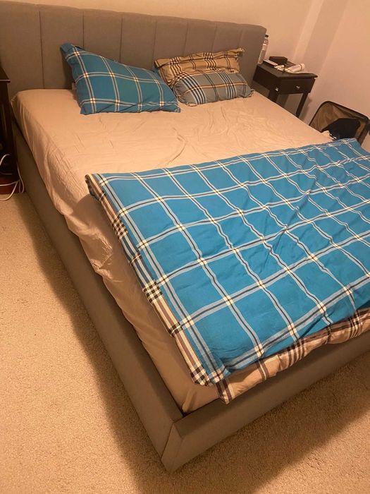 Cama de casal com arrumação + colchão IKEA – ótimo estado