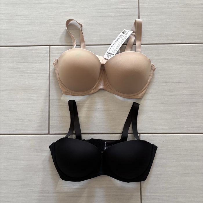 zestaw biustonoszy typu balkonetka push-up 80D Pepco
