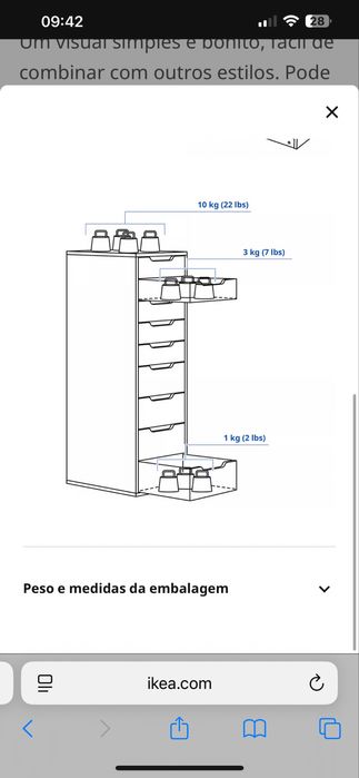 Movel branco ikea Alex