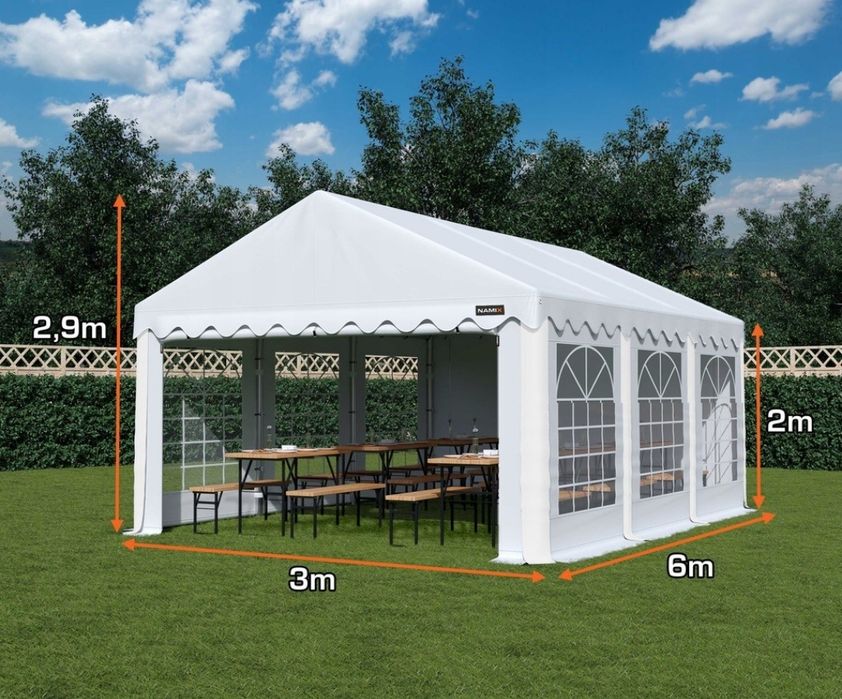 Wynajem namiotu na imprezę, namiot 3x3m 3x6m 4x10m *Ławki*stoły*