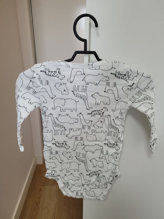 Carter's Białe Body z Długim Rękawem Wzór r. 74 9M