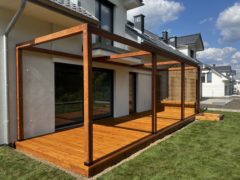 Tarasy, wiaty garażowe, zadaszenia tarasów, pomieszczenia gospodarcze