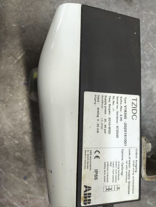 Pneumatyczny pozycjoner zaworu ABB 4 do 20MA TZIDC V18345