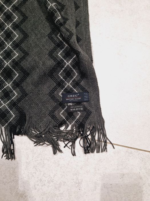 Szalik w geometryczny dwustronny wzór Greg