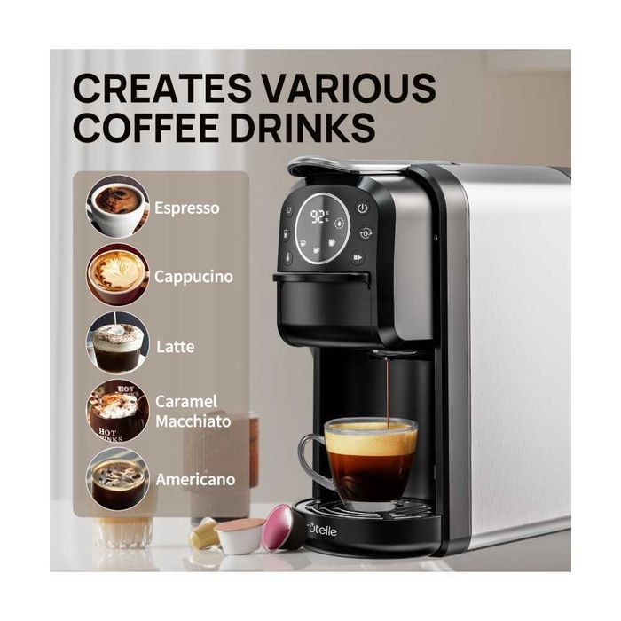 Máquina de Café 3‑em‑1 Digital - Nespresso - Dolce Gusto - Café em Pó - 1400W - 20 Bar - NOVO - Envio Gratuito