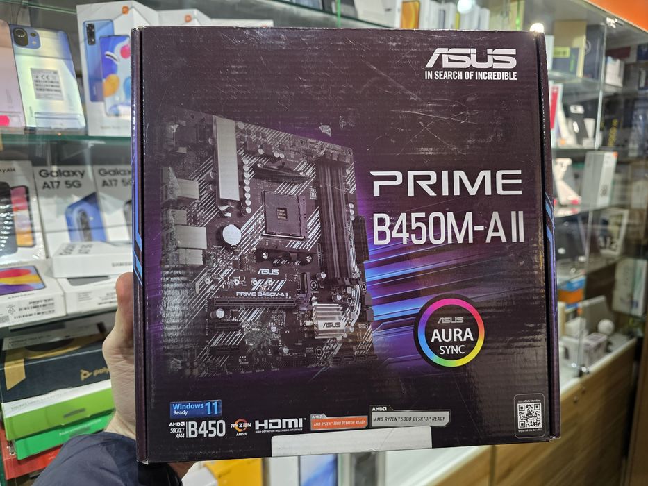 Материнська плата Asus Prime B450M-A II (sAM4, AMD B450, PCI-Ex16)