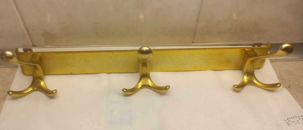 Вешалка настенная Винтажная СССР ( алюминий,  цвет золото)