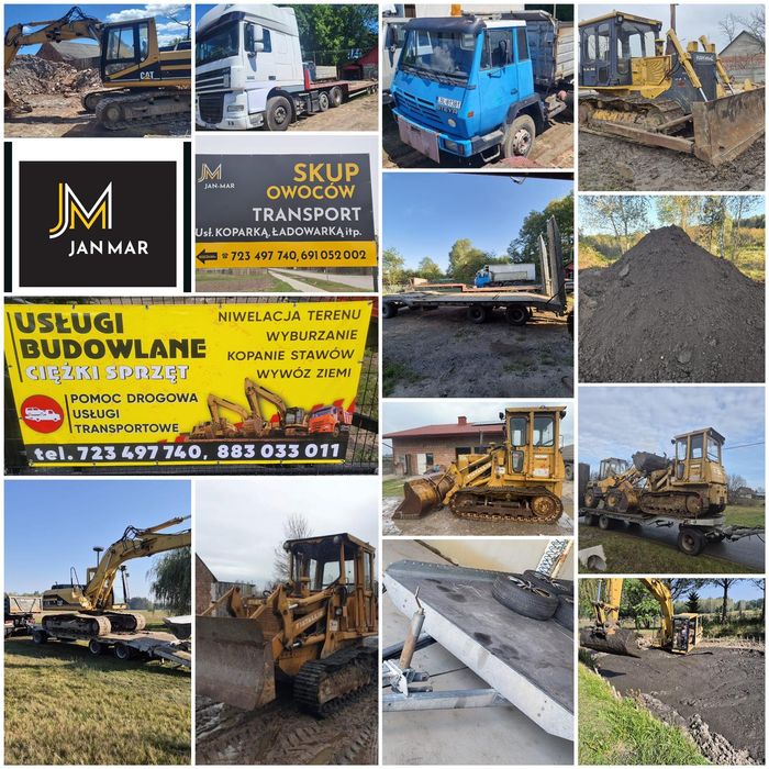 Usługi Budowlane koparki, transport