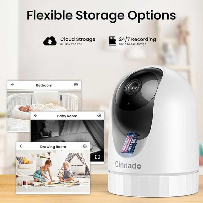 Cinnado Kamera do Monitoringu Wewnątrz WiFi - Elektroniczna Niania 360