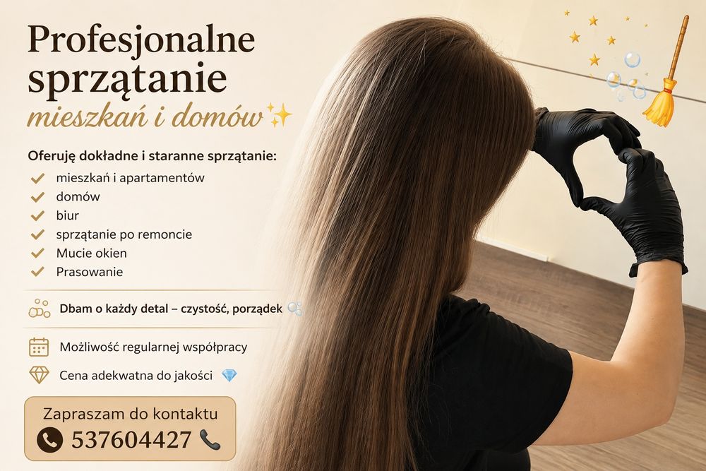 Sprzątanie domu, biur, różnych pomieszczeń