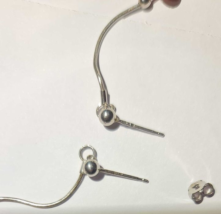 Vintage - Brincos em prata 925 com pérolas