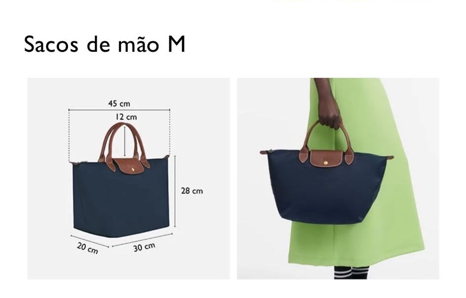Mala longchamp tamanho M Le Pliage Original