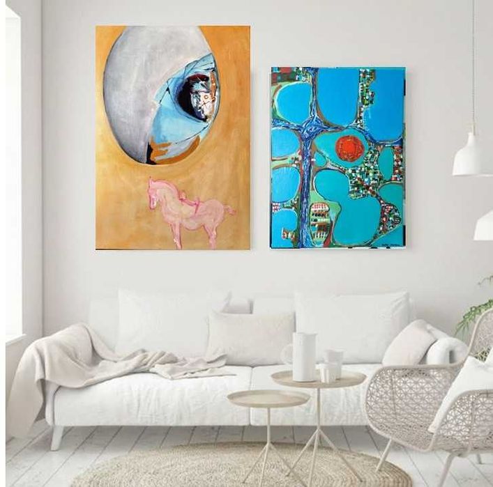 Várias pinturas  em Tela com vários tamanhos, para venda.