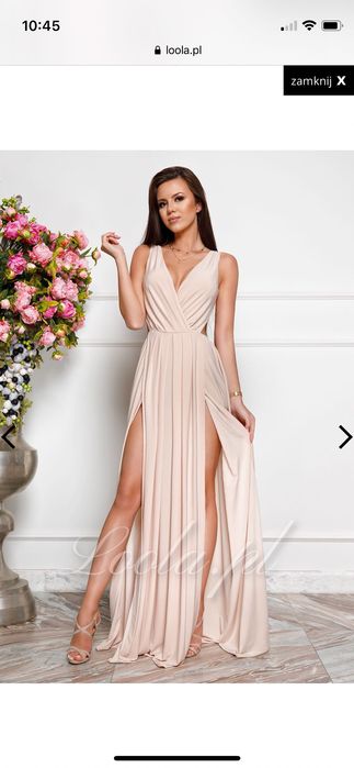 Sukienka wieczorowa, Loola, beżowa