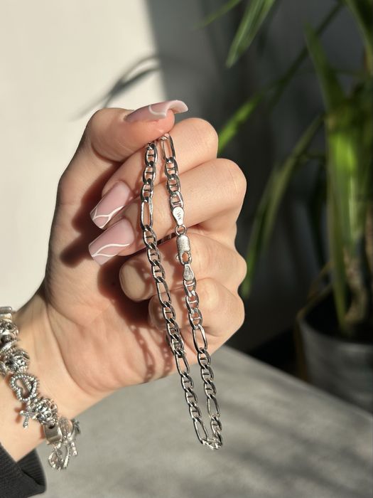 srebrny łańcuszek figaro w.kruk