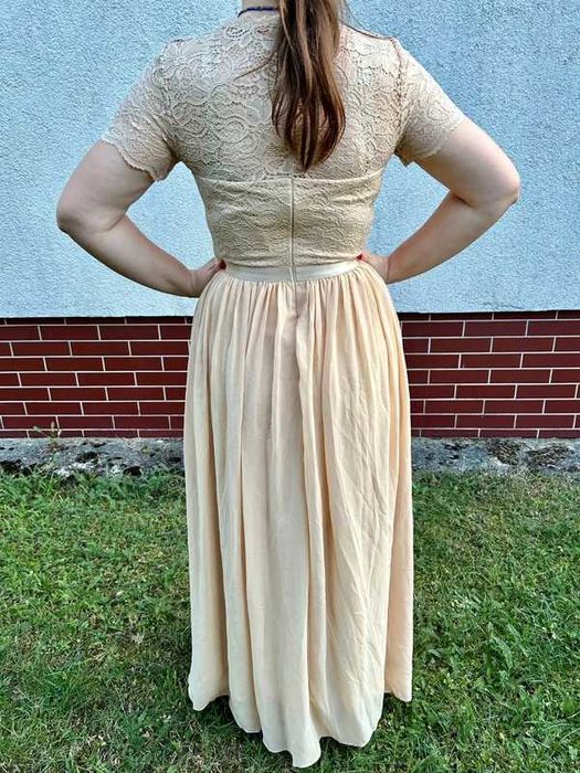 Dressystar Sukienka Wieczorowa Wizytowa Maxi Długa Szampańska Rozm. L