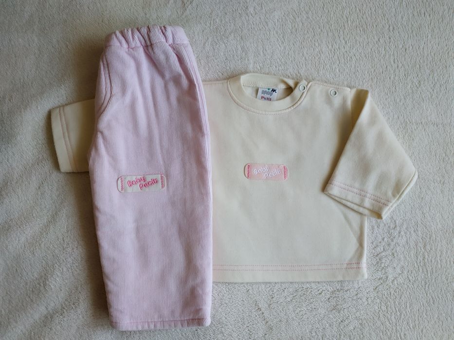 Conjunto bebé menina Sweat moletão + calças bombazina, 3 meses