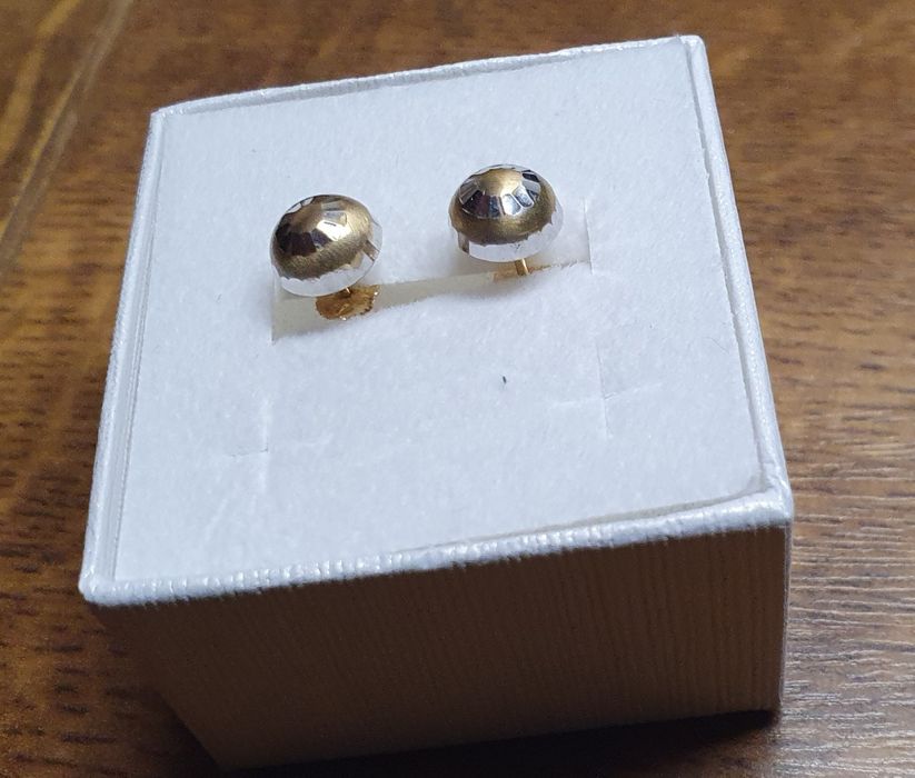 Kolczyki złote 14K półkuleczki 1.29 gr