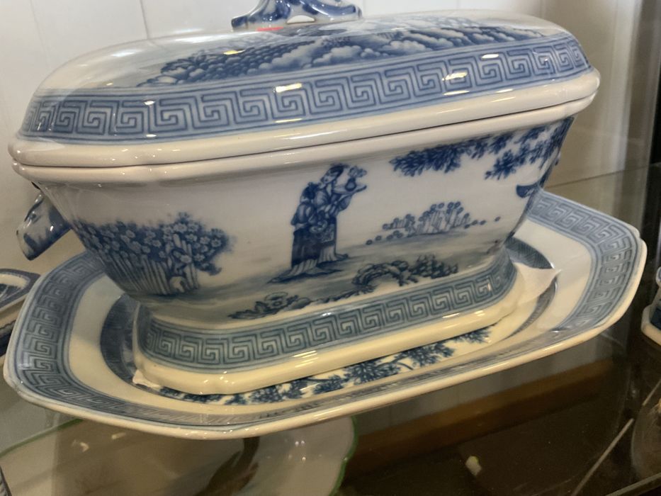 Terrina vista alegre blue canton com travessa 36/38 cm