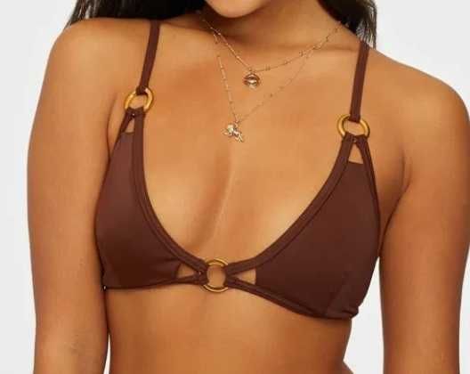 Góra bikini NLY Beach XL 42 brązowa wkładki push-up