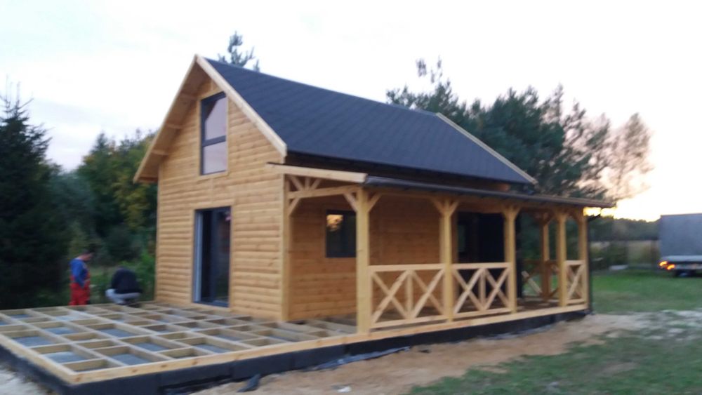 domek drewniany,wym.5mx7m, letniskowy,poddasze,drewniany,szkieletowy