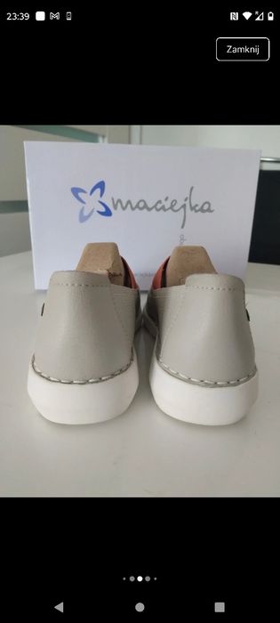 Półbuty, baleriny skórzane -Maciejka