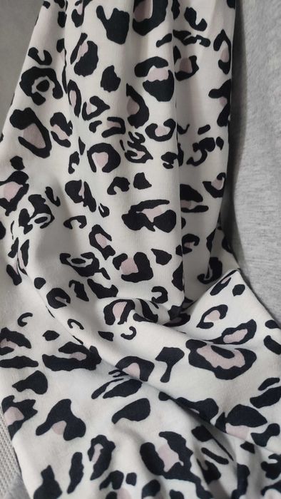 Bluza damska dresowa szara długi rękaw we wzory