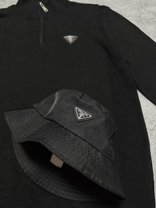Prada 1/3 Zip Sweater L XL свитер прада hoodie зип худи amiri x prada x bape