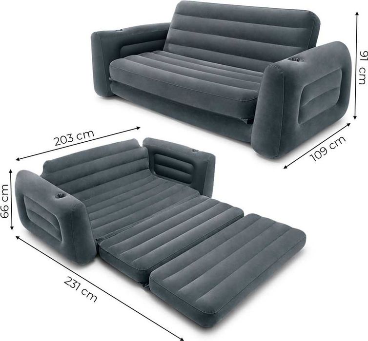 Nowa dmuchana sofa Intex Pull-Out Sofa 203 × 231 × 66 cm – oryginalna