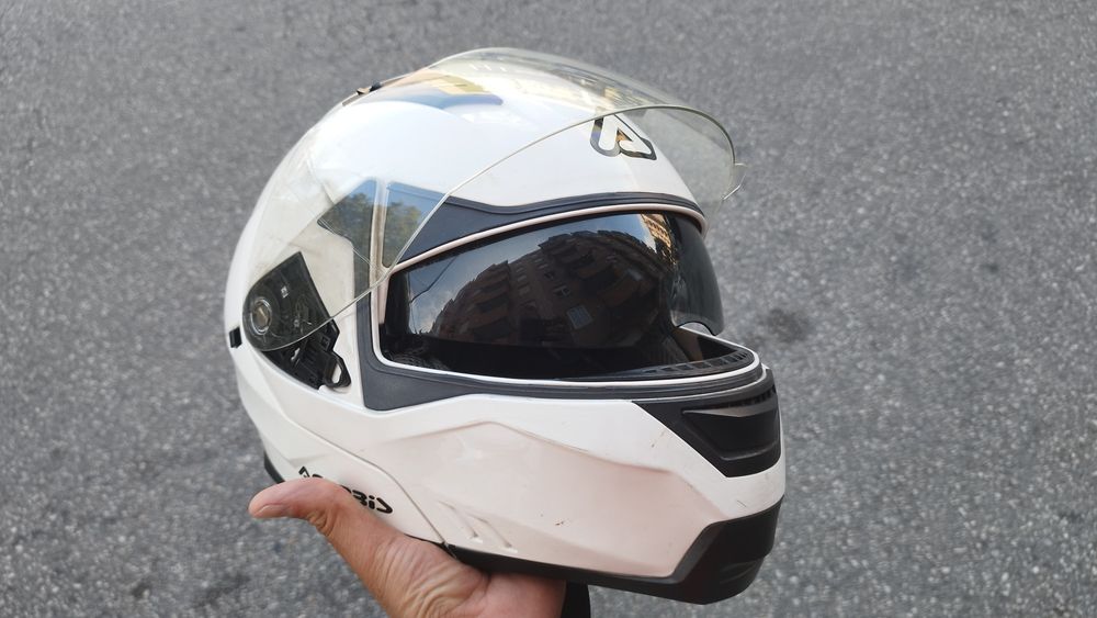 Capacete ACERBIS BOX G-348 Branco C/ Equip.  comunicação Bluetooth