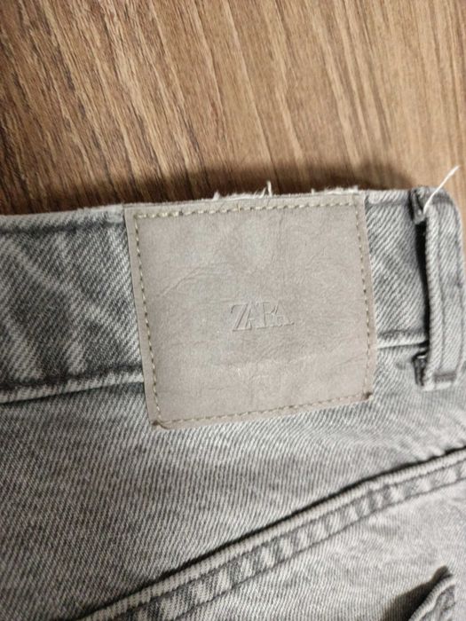 Zara - szare jeansy z szerokimi nogawkami rozmiar 38