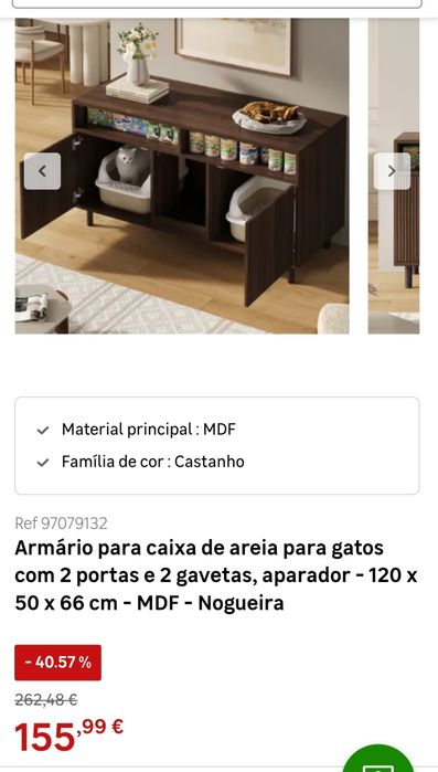 Móvel para caixas de areia para gatos