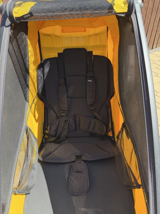 THULE Chariot Sport 1 - przyczepka rowerowa, wózek do roweru 2w1 | Yellow on Black