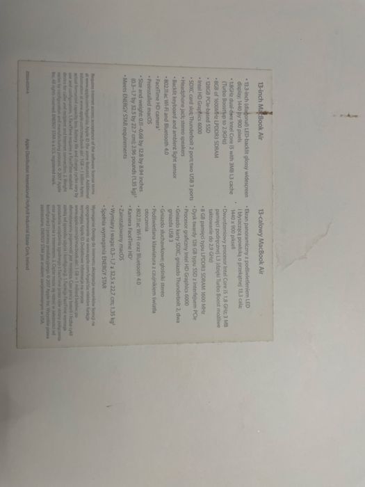 Macbook Air 13 calowy A1466