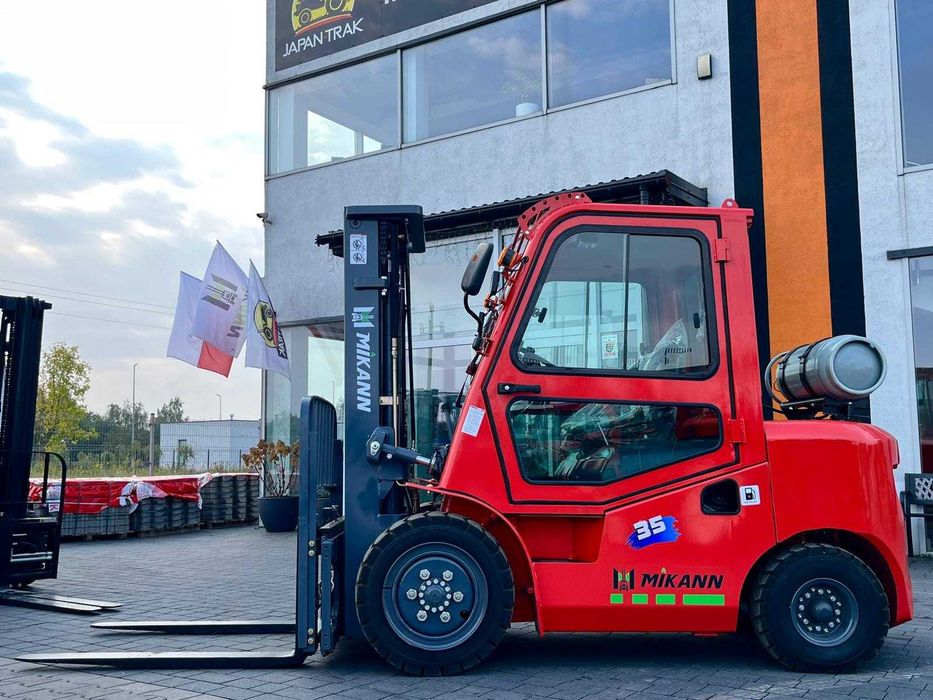 Wózek Widłowy 3,5T MIKANN, Maszt 4.5m Triplex, Benzyna-Gaz, Japan Trak