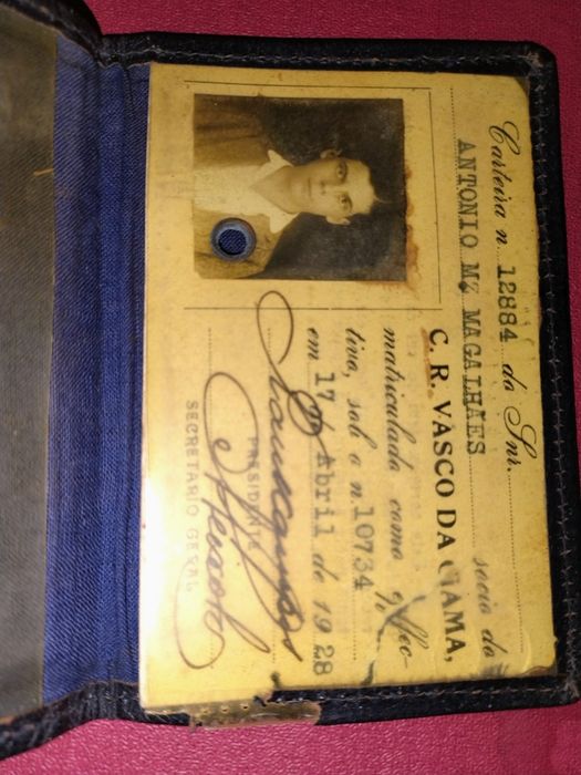 Vasco da Gama!Vendo carteira de sócio 1928