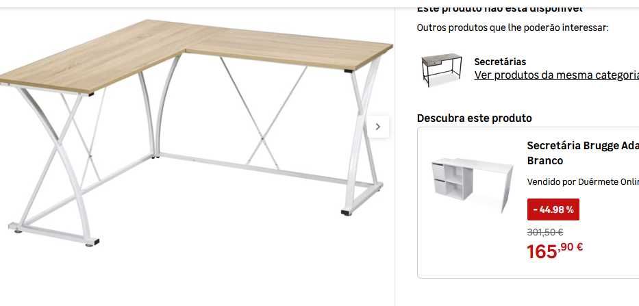 COMO NOVA - Secretária em forma de L Vinsetto