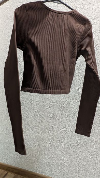 Bluzka/top brązowy w prążek Pull&Bear M