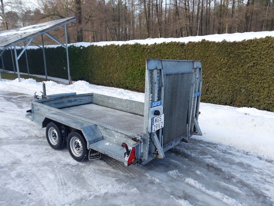 Przyczepa do przewozu maszyn minikoparki SARIS 3000 kg DMC 2016r Rampa