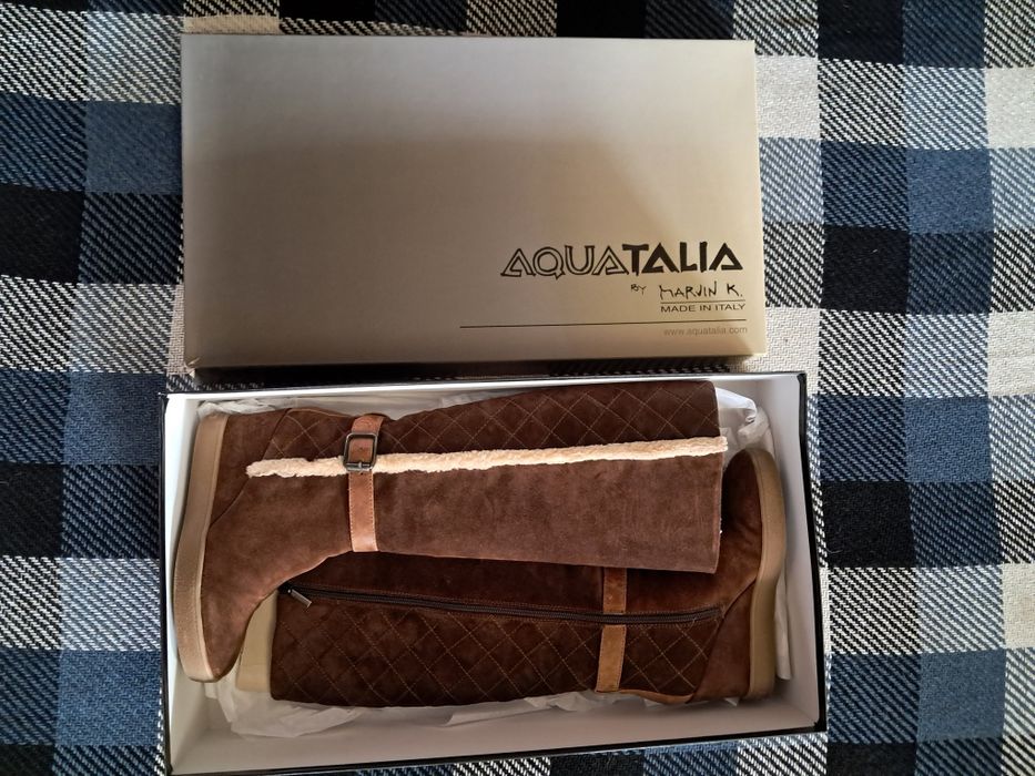Італійські зимові жіночі сапоги Aquatalia 'Callie' Chestnut Suede
